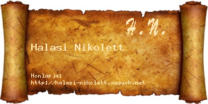 Halasi Nikolett névjegykártya